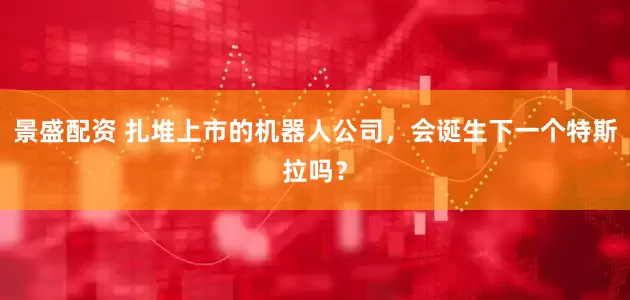 景盛配资 扎堆上市的机器人公司，会诞生下一个特斯拉吗？